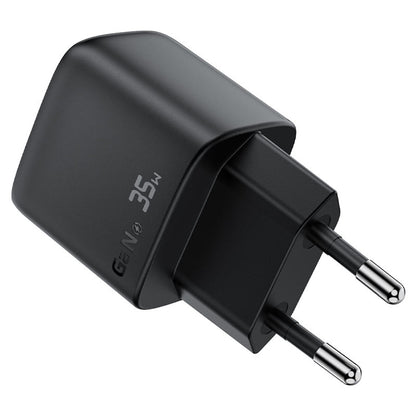 Nätverksladdare Acefast A116 Display, 35W, 3A, 1 x USB-A - 1 x USB-C, Svart