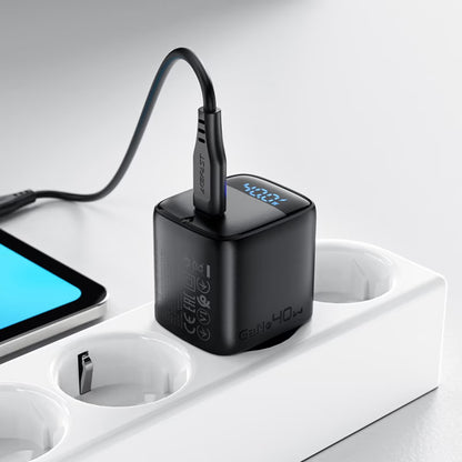 Acefast A135 Nätverksladdare Display, 45W, 3A, 1 x USB-C, Svart