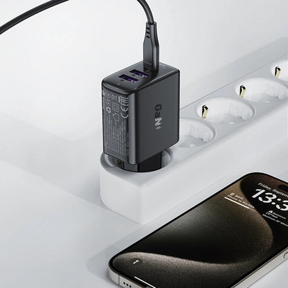 Acefast A57 Nätverksladdare, 35W, 3A, 2 x USB-A - 1 x USB-C, Svart