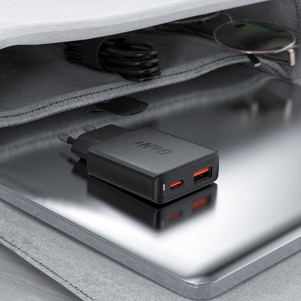 Nätverksladdare Acefast A69, 30W, 3A, 1 x USB-A - 1 x USB-C, Svart