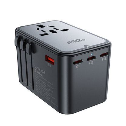 Acefast Travel Z1 nätverksladdare, 75W, 3.35A, 2 x USB-A - 3 x USB-C, Svart