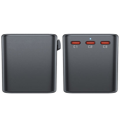 Acefast Travel Z1 nätverksladdare, 75W, 3.35A, 2 x USB-A - 3 x USB-C, Svart