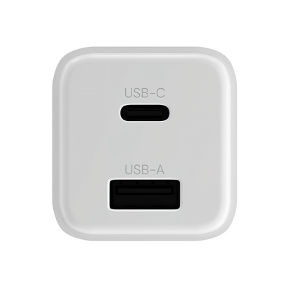 Nätverksladdare Allity. ATC-01-30WAC Mini, 30W, 3A, 1 x USB-A - 1 x USB-C, Vit