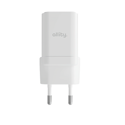 Nätverksladdare Allity. ATC-01-30WAC Mini, 30W, 3A, 1 x USB-A - 1 x USB-C, Vit