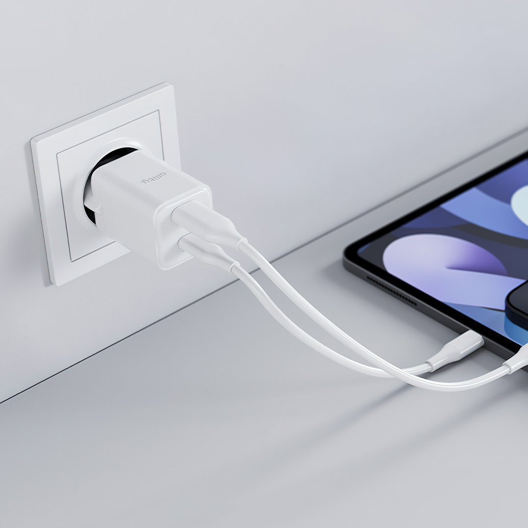 Nätverksladdare Allity. ATC-01-30WAC Mini, 30W, 3A, 1 x USB-A - 1 x USB-C, Vit