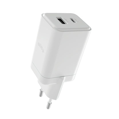 Allity Nätverksladdare. ATC-01-45WCC Fast, 45W, 3A, 1 x USB-A - 1 x USB-C, Vit.