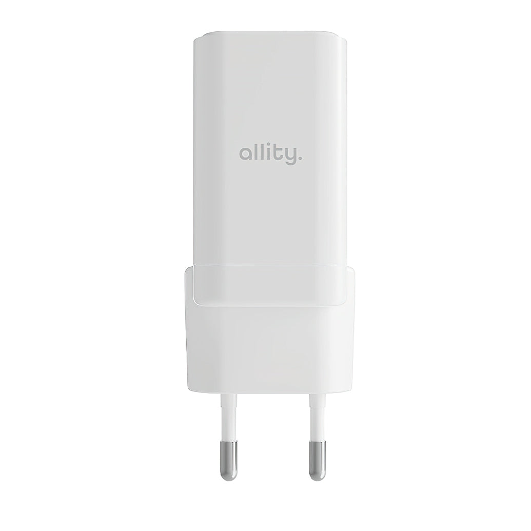 Allity Nätverksladdare. ATC-01-45WCC Fast, 45W, 3A, 1 x USB-A - 1 x USB-C, Vit.