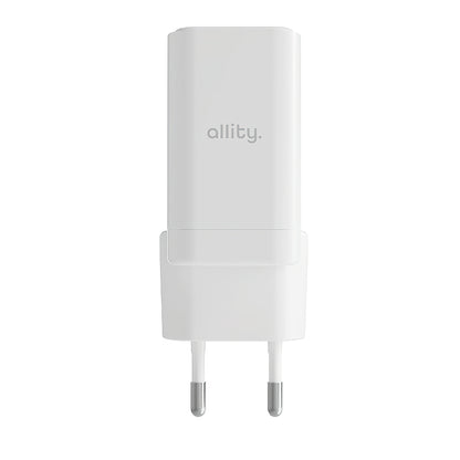 Allity Nätverksladdare. ATC-01-45WCC Fast, 45W, 3A, 1 x USB-A - 1 x USB-C, Vit.