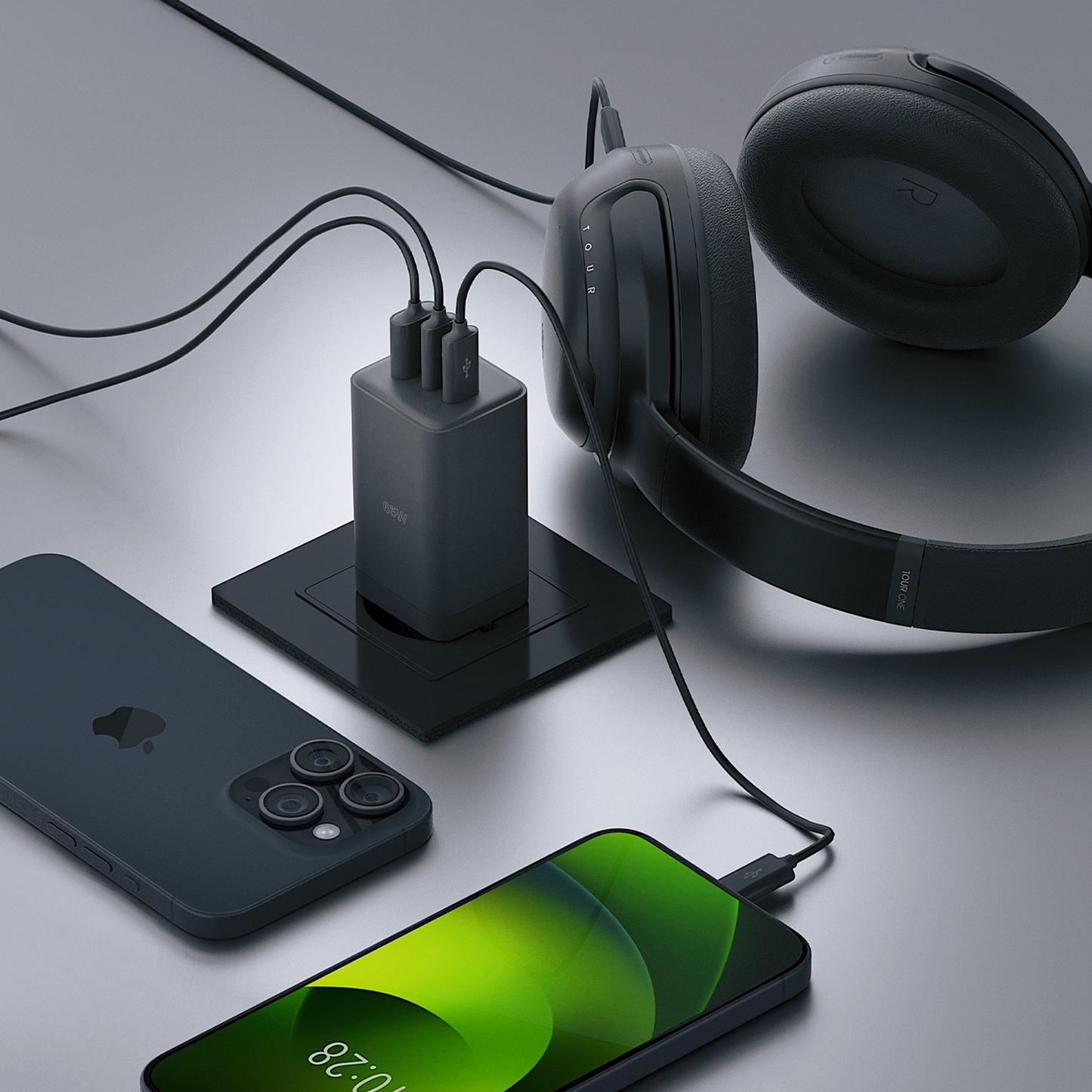 Allity Nätverksladdare. ATC-01-65WACC Fast, 65W, 3.25A, 1 x USB-A - 2 x USB-C, Svart