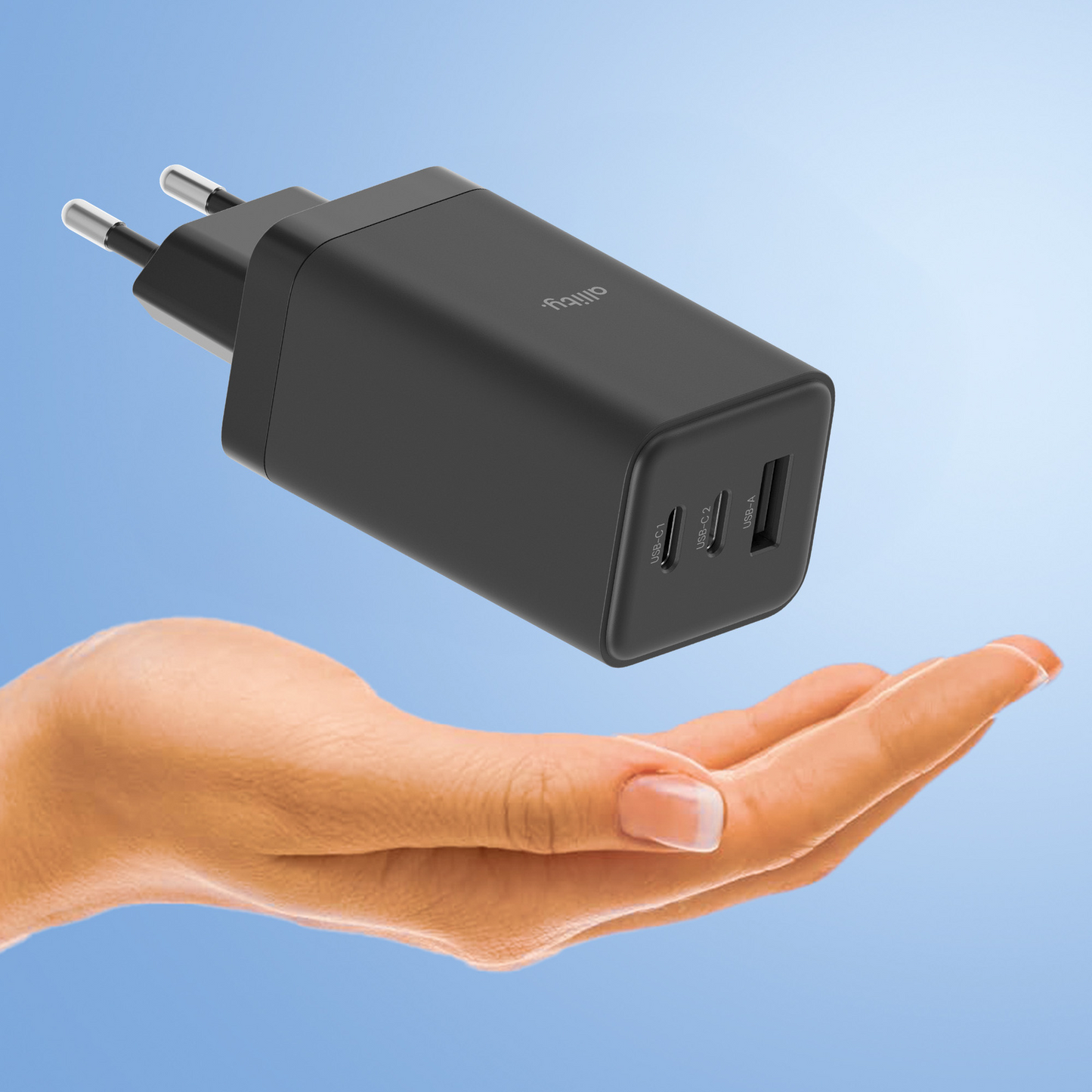 Allity Nätverksladdare. ATC-01-65WACC Fast, 65W, 3.25A, 1 x USB-A - 2 x USB-C, Svart