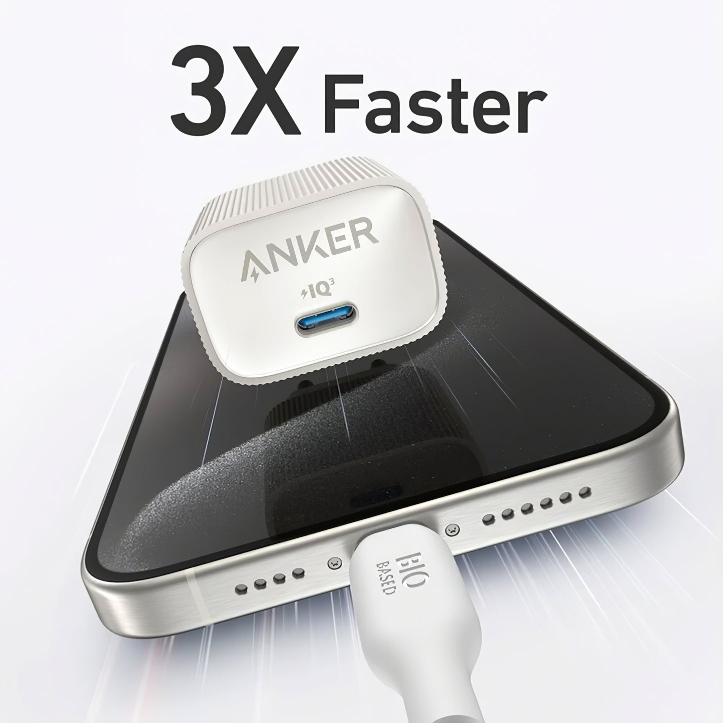 Nätverksladdare Anker 511 Nano 4, 30W, 3A, 1 x USB-C, Vit A2337G21 
