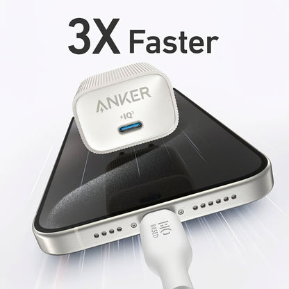 Nätverksladdare Anker 511 Nano 4, 30W, 3A, 1 x USB-C, Vit A2337G21 