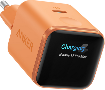 Anker Nano Display Nätadapter, 45W, 3A, 1 x USB-C, Orange A121DGO1