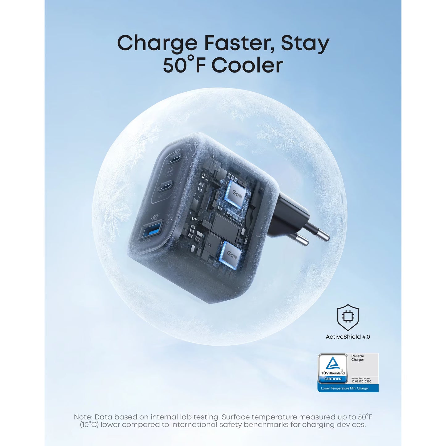 Anker Nano Nätverksladdare, 70W, 3.5A, 1 x USB-A - 2 x USB-C, Svart A121AL11