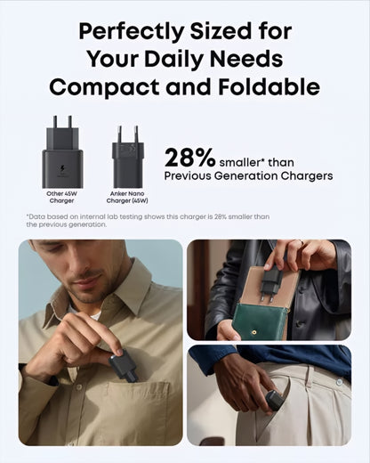 Anker Nano Nätadapter, 45W, 3A, 1 x USB-C, Svart A2692L11