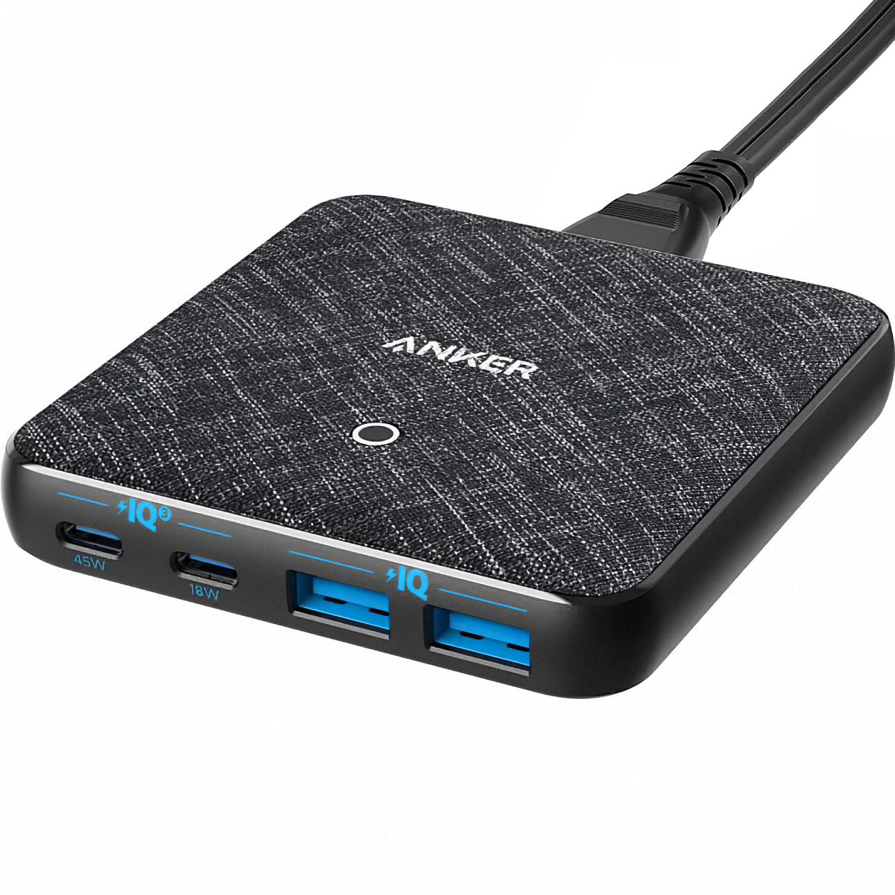 Laddare Anker PowerPort Atom III Dockningsstation, 65W, 3A, 2 x USB-A - 2 x USB-C, Svart A2046G12