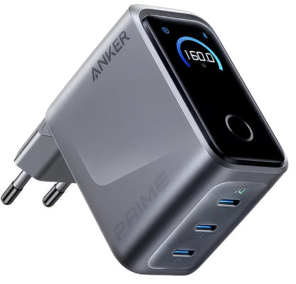 Anker Prime Nätverksladdare, 160W, 5.36A, 3 x USB-C, Grå A2687341