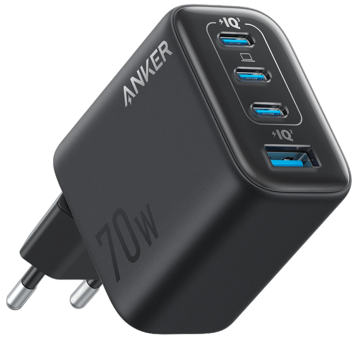 Anker Zolo nätadapter, 70W, 1 x USB-A - 3 x USB-C, svart A121CG11