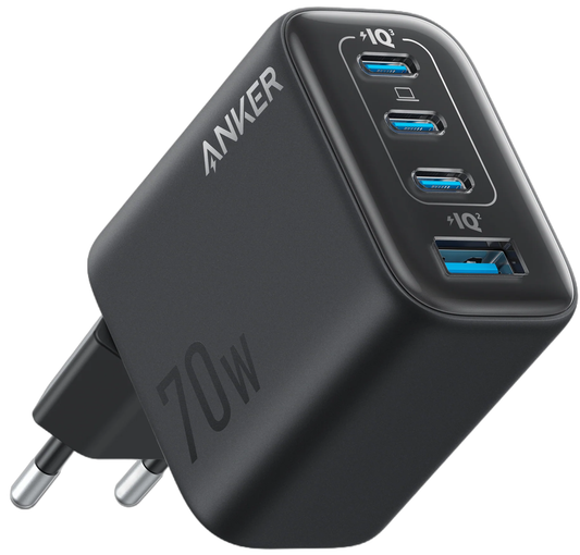 Anker Zolo Nätverksladdare, 70W, 3.5A, 1 x USB-A - 3 x USB-C, Svart A121CG11