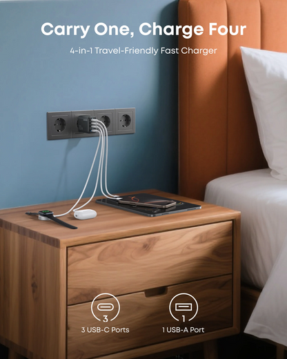 Anker Zolo nätadapter, 70W, 1 x USB-A - 3 x USB-C, svart A121CG11