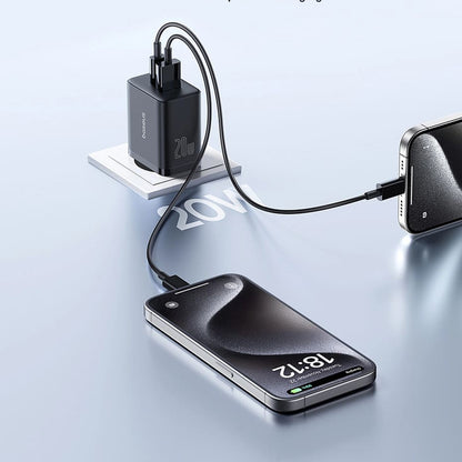 Baseus Cube nätverksladdare, 20W, 3A, 1 x USB-A - 1 x USB-C, Svart P10111403113-00