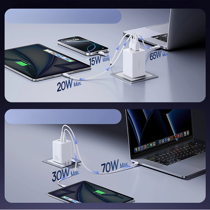Baseus EnerFill FE11 Network Charger, 100W, 5A, 1 x USB-A - 2 x USB-C, White P10182102213-00