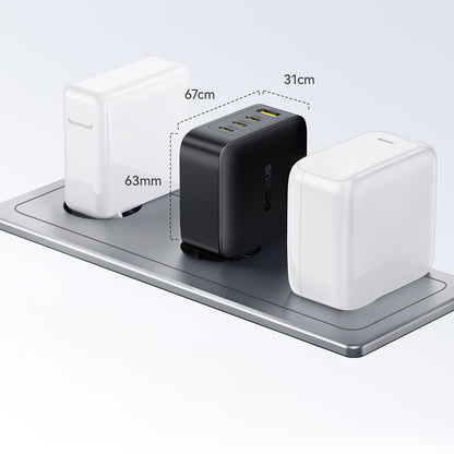 Baseus EnerFill FH11 nätverksladdare, 140W, 5A, 1 x USB-A - 3 x USB-C, Svart E0121J00