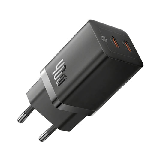 Nätverksladdare Baseus GaN5 Pro, 40W, 3A, 2 x USB-C, Svart CCGP180101