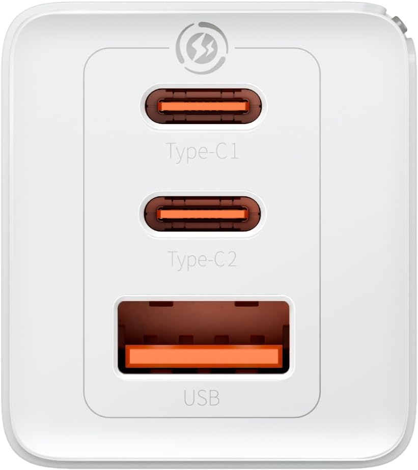 Nätverksladdare Baseus GaN5 Pro, 65W, 3.25A, 1 x USB-A - 2 x USB-C, Vit CCGP120202