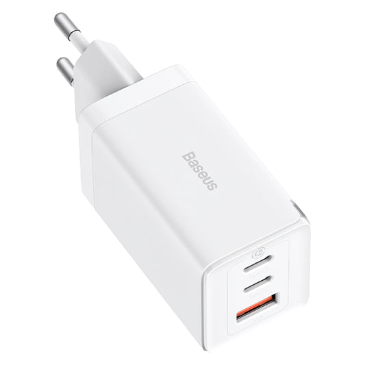 Nätverksladdare Baseus GaN5 Pro, 65W, 3.25A, 1 x USB-A - 2 x USB-C, Vit CCGP120202