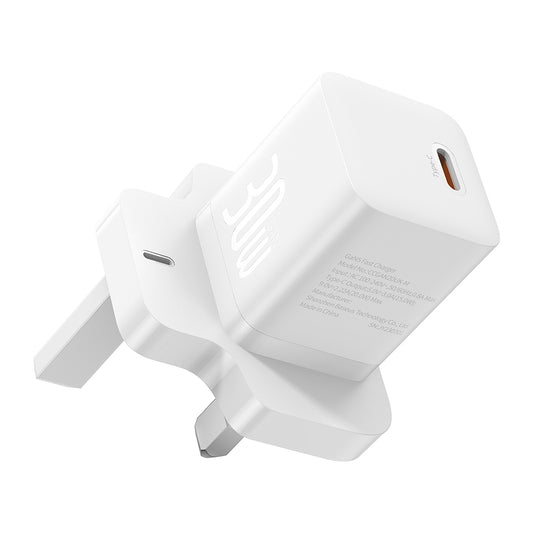 Baseus GaN5 UK nätverksladdare, 30W, 3A, 1 x USB-C, Vit P10110906213-00
