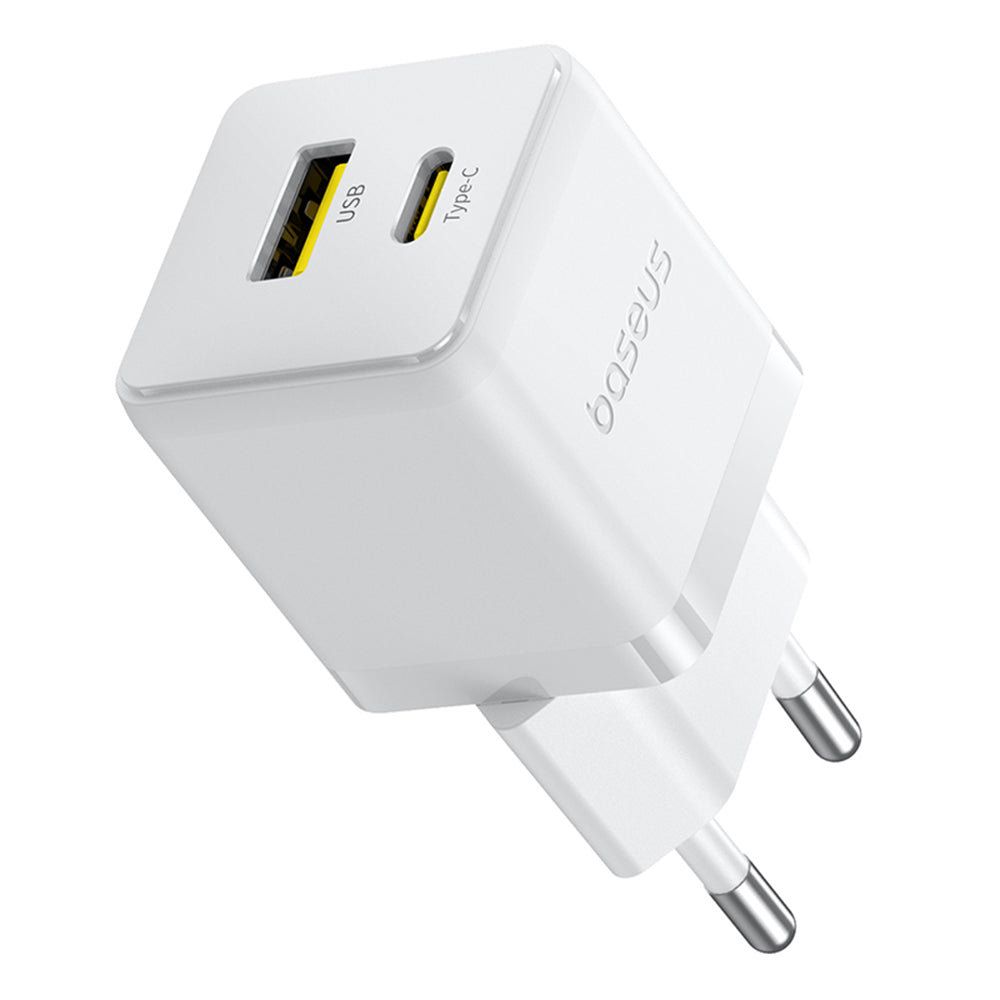 Baseus Palm nätverksladdare, 30W, 3A, 1 x USB-A - 1 x USB-C, Vit P1011160A213-00