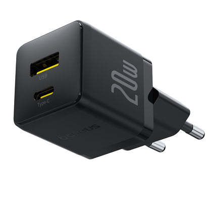 Baseus Palm nätverksladdare, 20W, 3A, 1 x USB-A - 1 x USB-C, Svart P10111608113-00