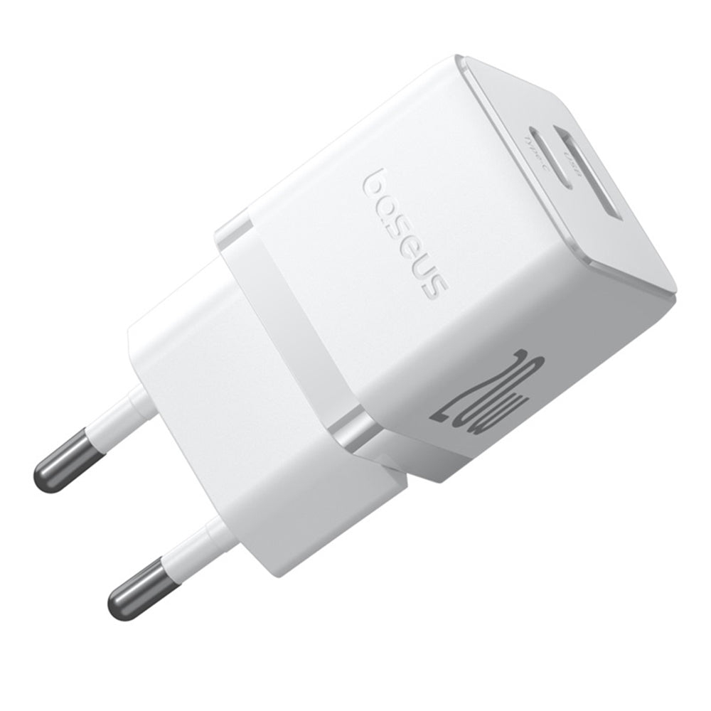 Baseus Palm nätverksladdare, 20W, 3A, 1 x USB-A - 1 x USB-C, Vit CCZC20UE