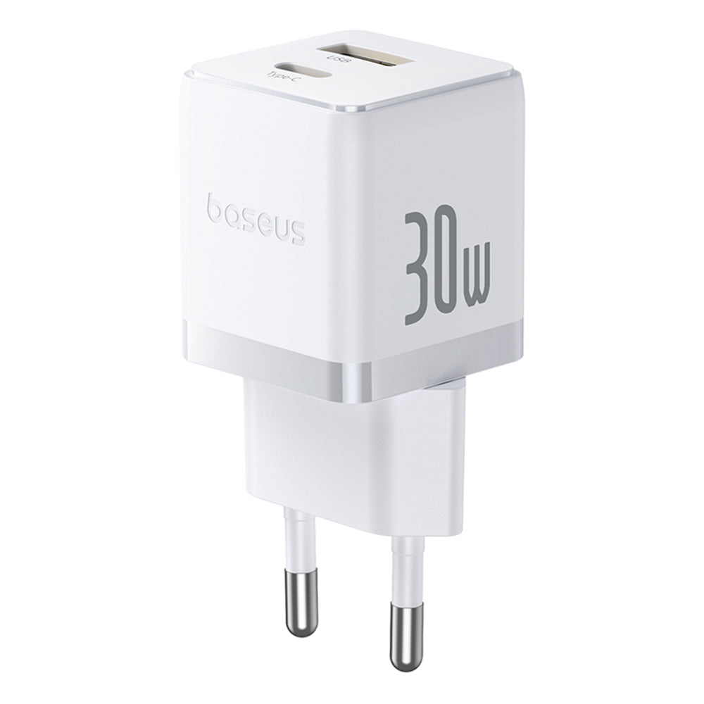 Baseus Palm nätverksladdare, 30W, 3A, 1 x USB-A - 1 x USB-C, Vit P1011160A213-00