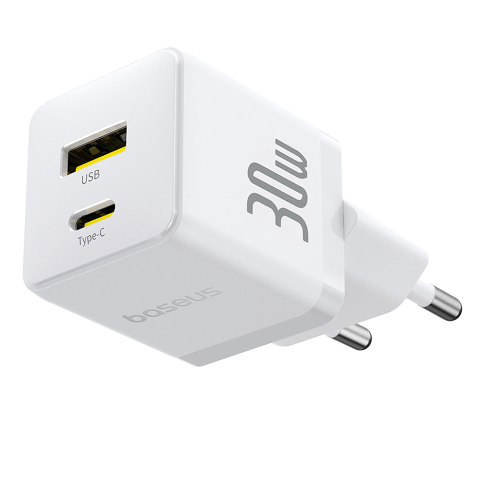 Baseus Palm nätverksladdare, 30W, 3A, 1 x USB-A - 1 x USB-C, Vit P1011160A213-00