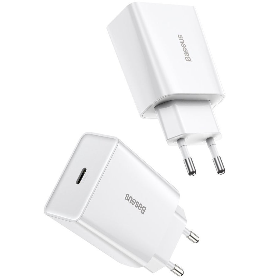 Nätverksladdare Baseus Speed Mini, 20W, 3A, 1 x USB-C, Vit CCFS-SN02