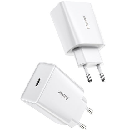 Nätverksladdare Baseus Speed Mini, 20W, 3A, 1 x USB-C, Vit CCFS-SN02