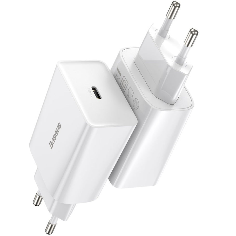 Nätverksladdare Baseus Speed Mini, 20W, 3A, 1 x USB-C, Vit CCFS-SN02