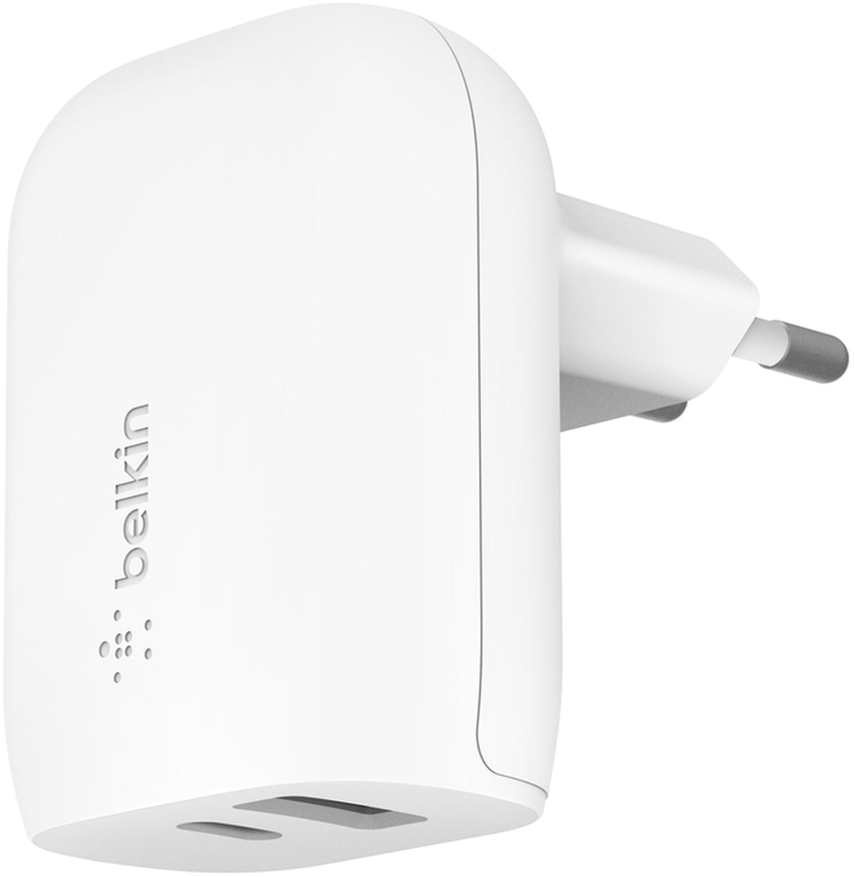 Belkin BoostCharge Dual Nätadapter, 37W, 3A, 1 x USB-A - x USB-C, Vit WCB007vfWH