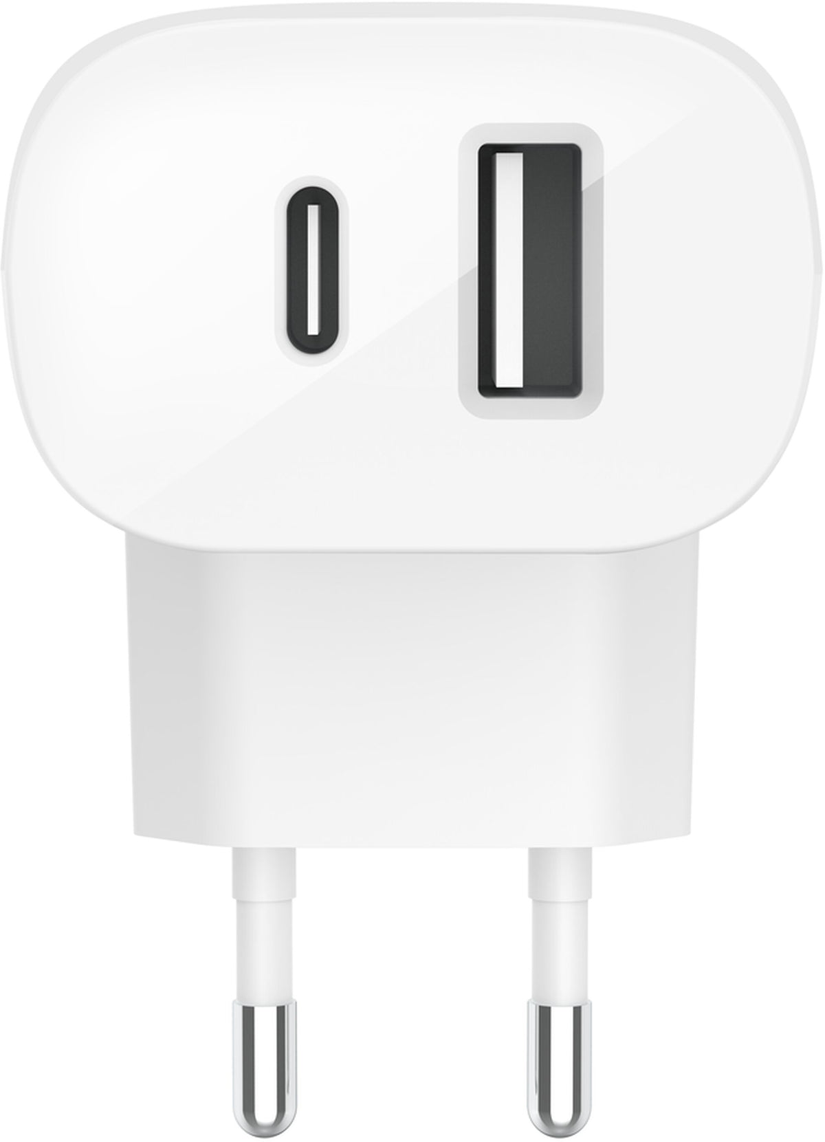 Belkin BoostCharge Dual Nätadapter, 37W, 3A, 1 x USB-A - x USB-C, Vit WCB007vfWH