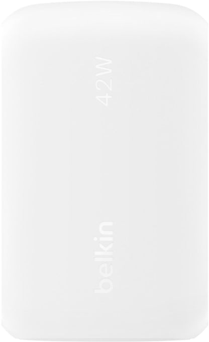 Belkin BoostCharge Dual nätadapter, 42W, 3A, 1 x USB-A - 1 x USB-C, Vit WCB009vfWH