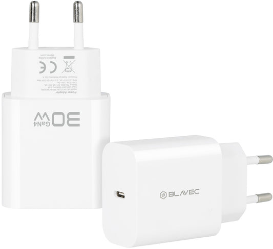 Blavec BC-14 nätladdare, 30 W, 3 A, 1 × USB-C, vit