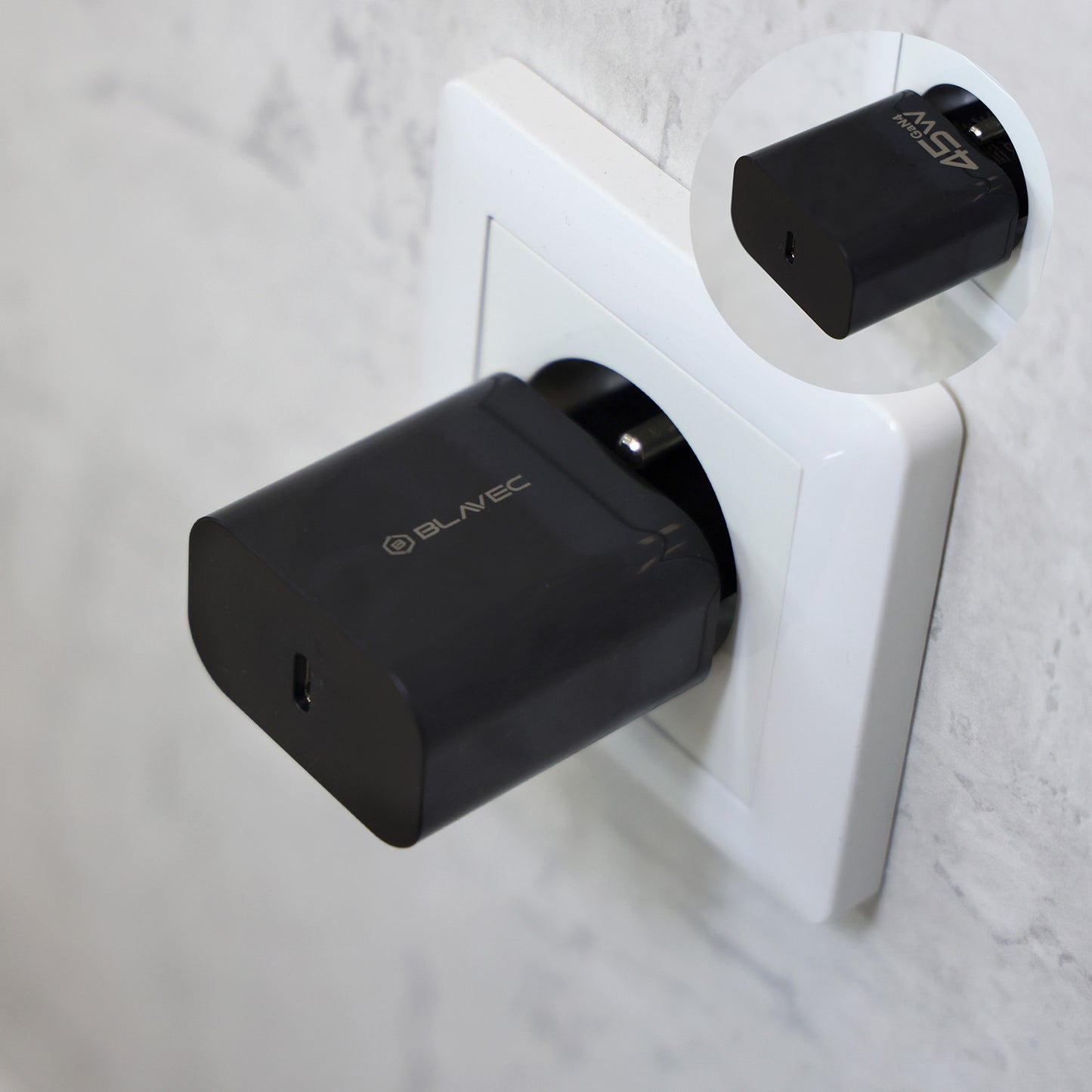 Nätverksladdare Blavec BC-7, 45W, 3A, 1 x USB-C, Svart