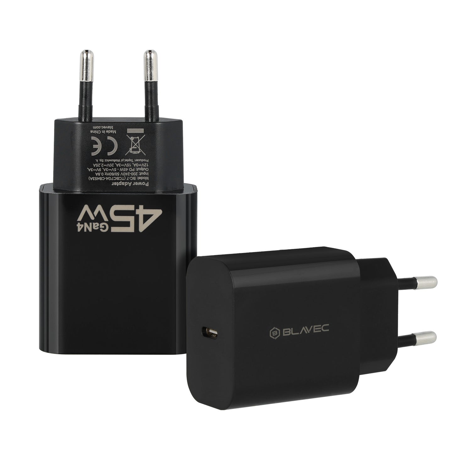Nätverksladdare Blavec BC-7, 45W, 3A, 1 x USB-C, Svart