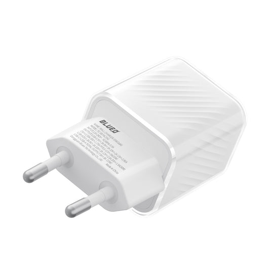 Nätverksladdare Blueo, 35W, 3A, 1 x USB-A - 1 x USB-C, Vit
