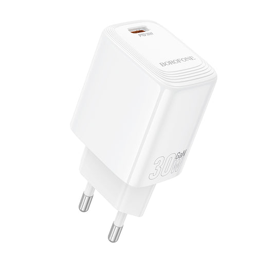 Nätverksladdare Borofone BN28 Fuente, 30W, 3A, 1 x USB-C, Vit