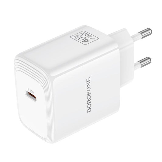 Borofone BN33 Fuente nätadapter, 40W, 1 x USB-C, vit