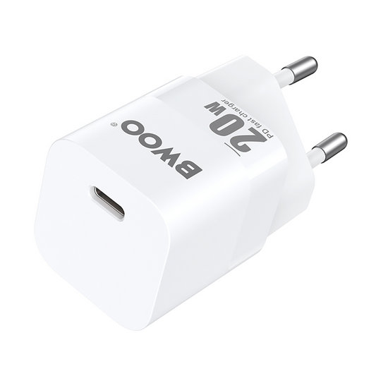 Nätadapter BWOO CDA155, 20W, 3A, 1 x USB-C, Vit
