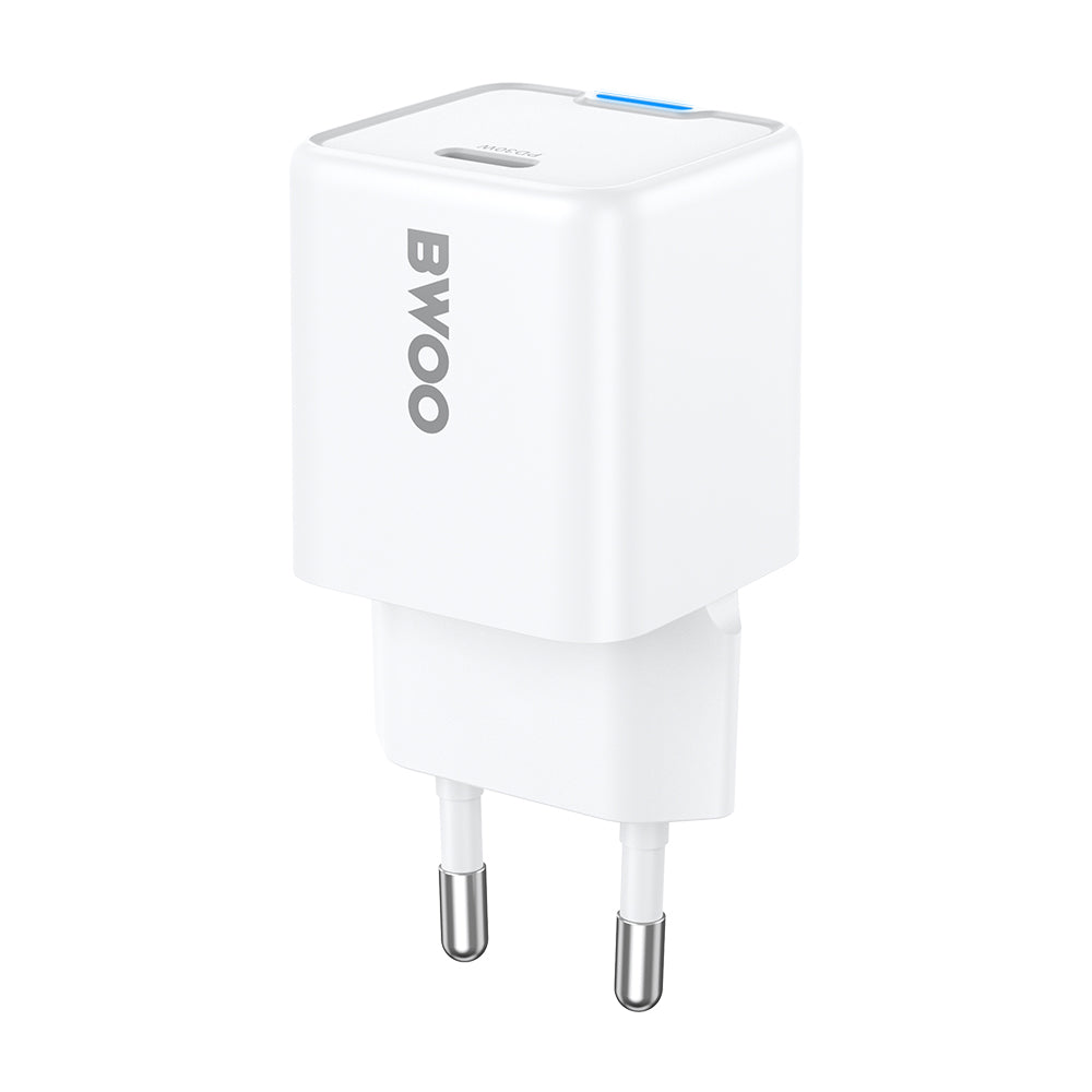 Nätverksladdare BWOO CDA211, 30W, 3A, 1 x USB-C, Vit